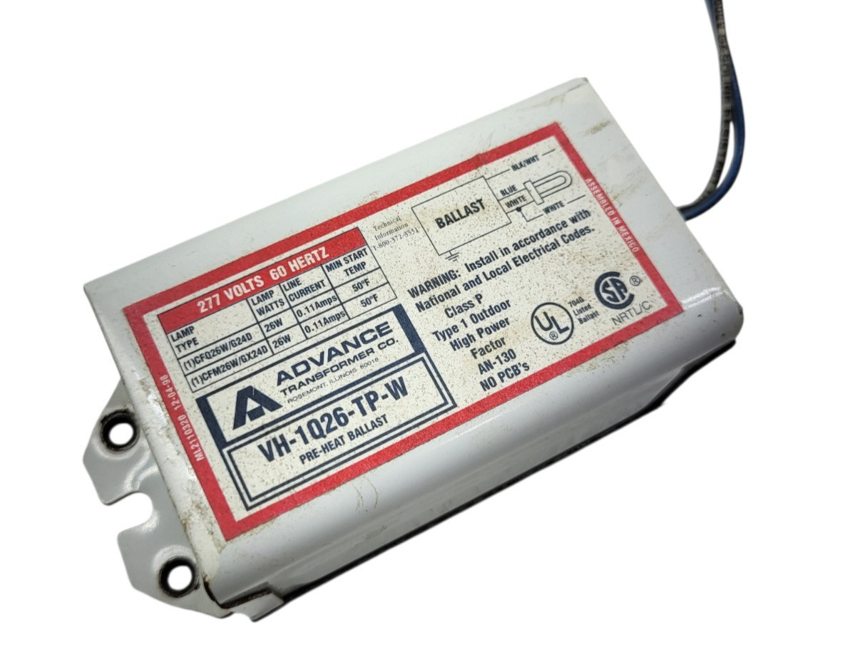Advance Transformer Co. ballast VH-1Q26-TP-W NOS