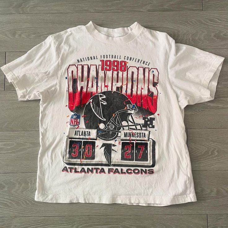 Atlanta Falcons NFL Champions 90s Remake T shirt Heavy cotton HN2337