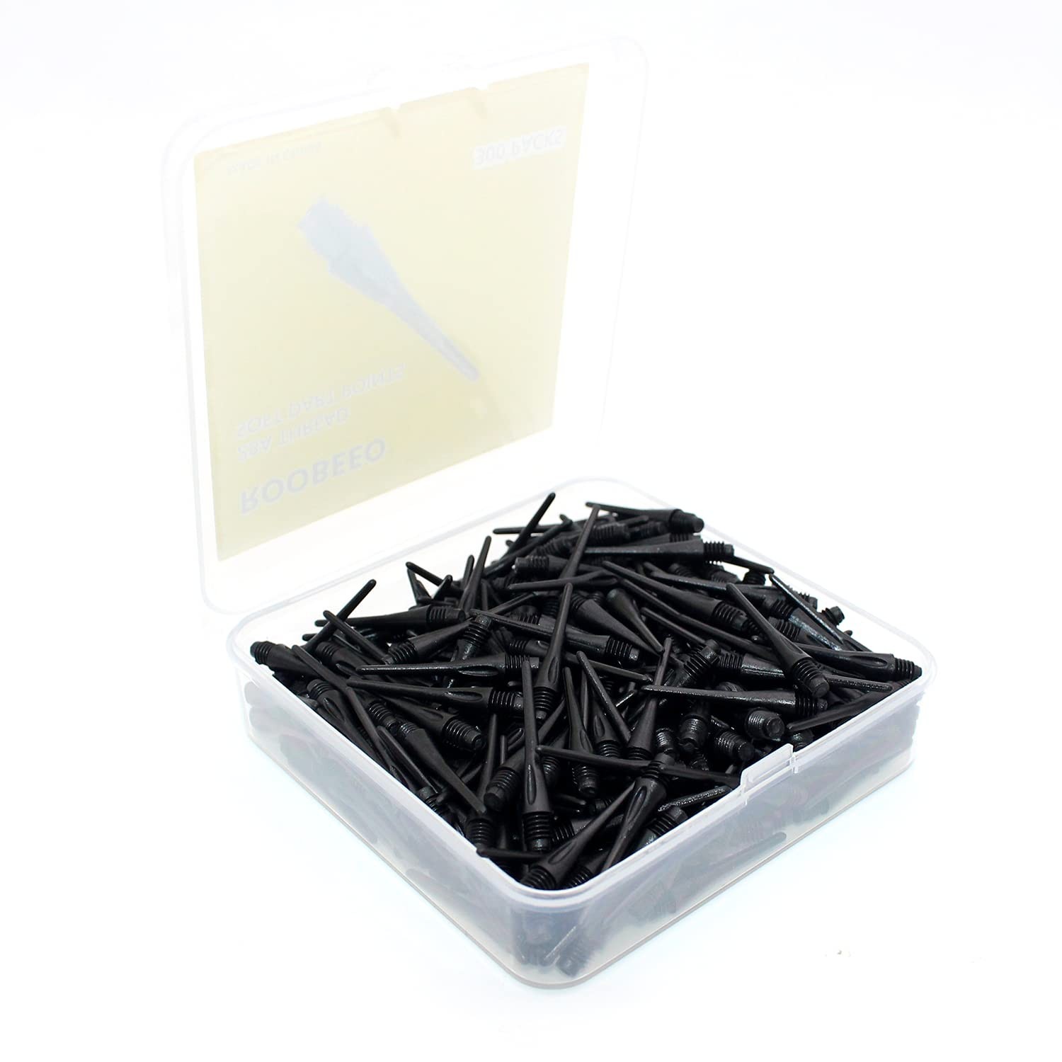 300 Pack Soft Dart Tips - 2BA Thread Plastic Replacement Points for Darts