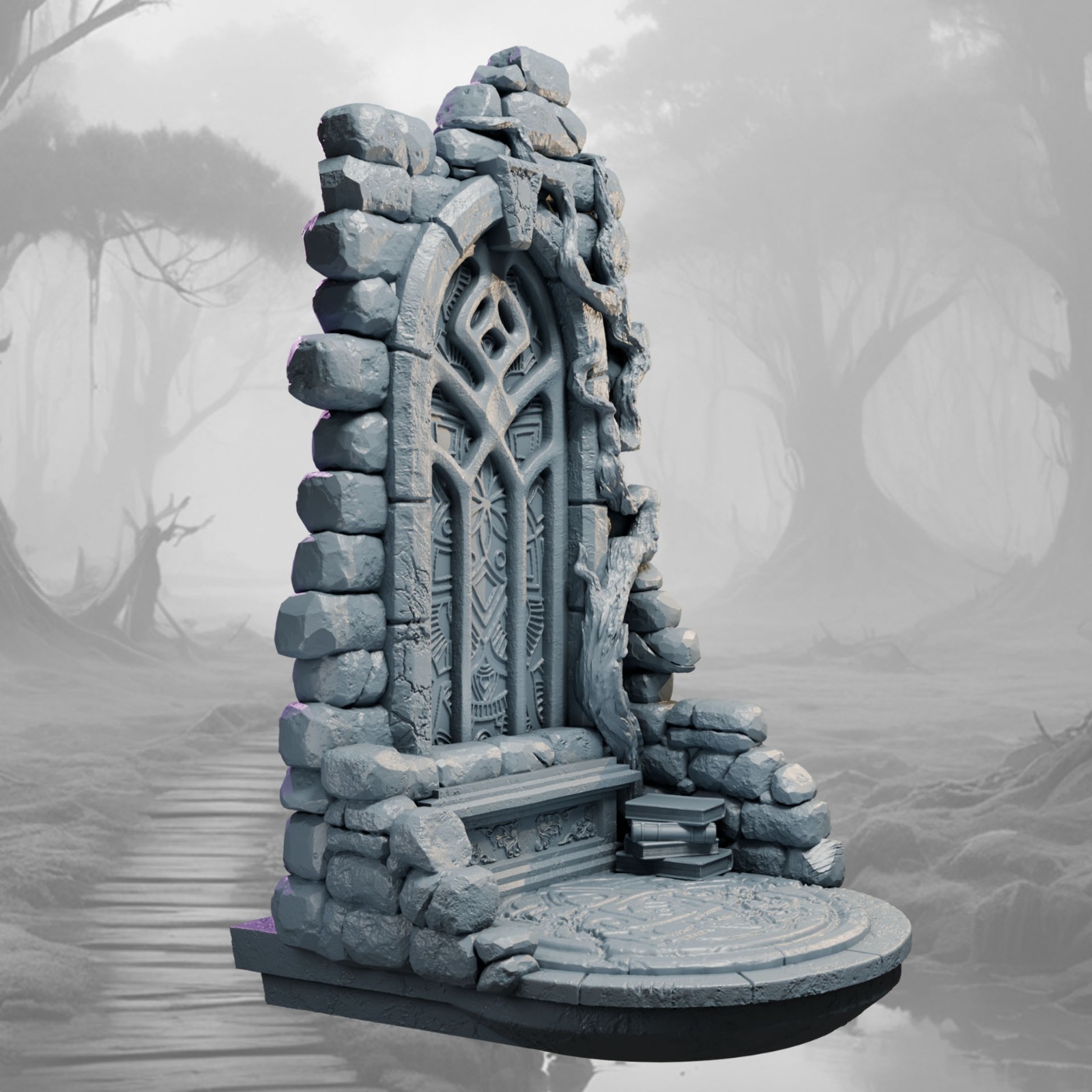 Arcane Atelier Scenic Base | Black Bird Miniatures | Micro Realm | 32mm