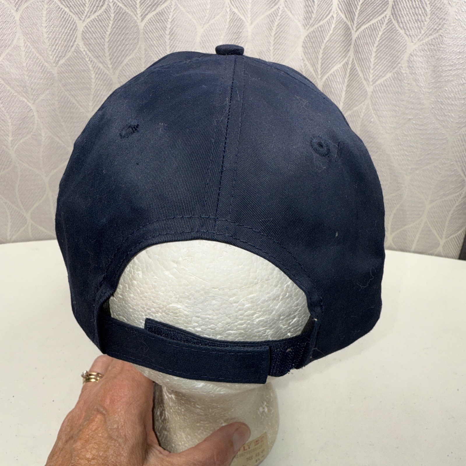 BOSTON Red Sox lite wt Navy Cotton Hat Cap w Script Red B Hook Loop MLB Team