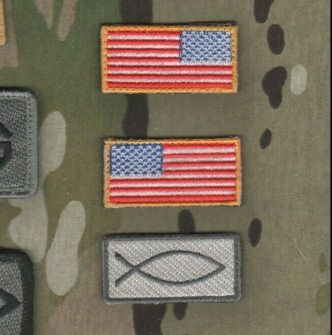 KANDAHAR GREEN BERET SP OPS JTF ADVISERS vêlkrö 2" 3-TAB: US Flag (R/L) + JESUS