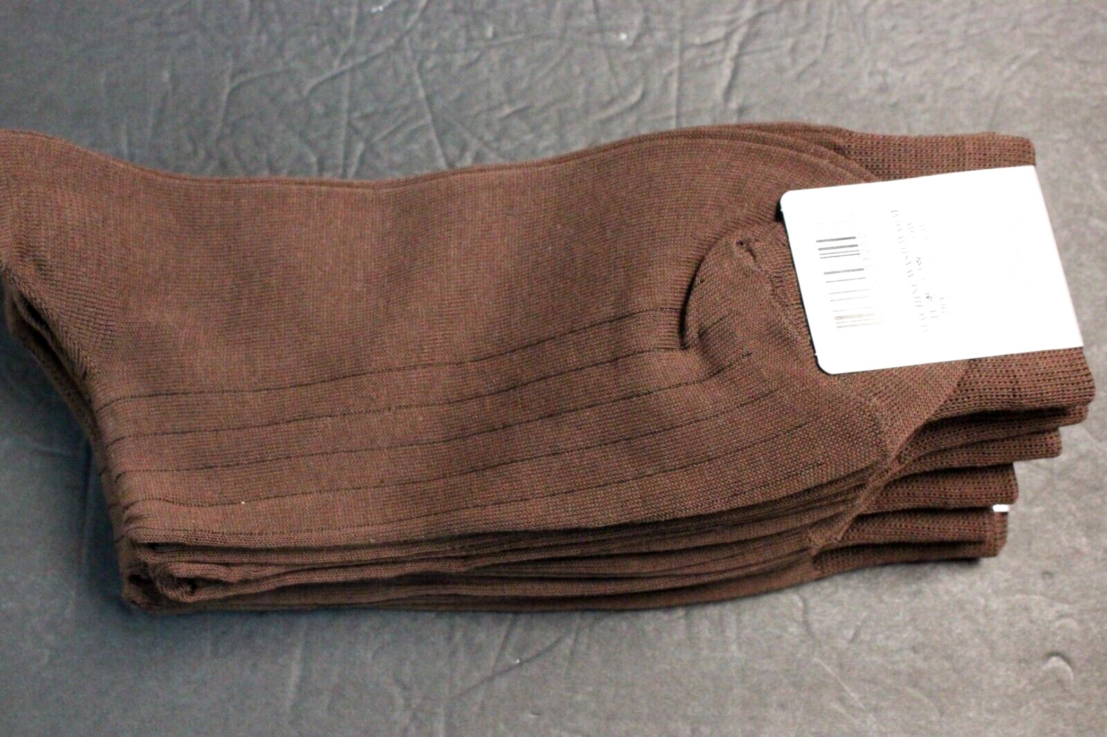 6 PAIRS MEN'S DRESS Work Socks SIZE 10-13 shoe 8-12 COTTON Brown tapue RIB