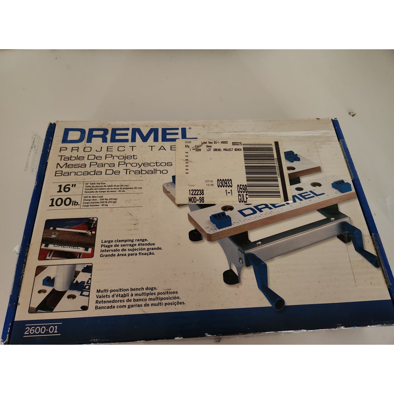 Dremel Project Table 2600-01 100LB Capacity 16" Wood Working Stand NIB