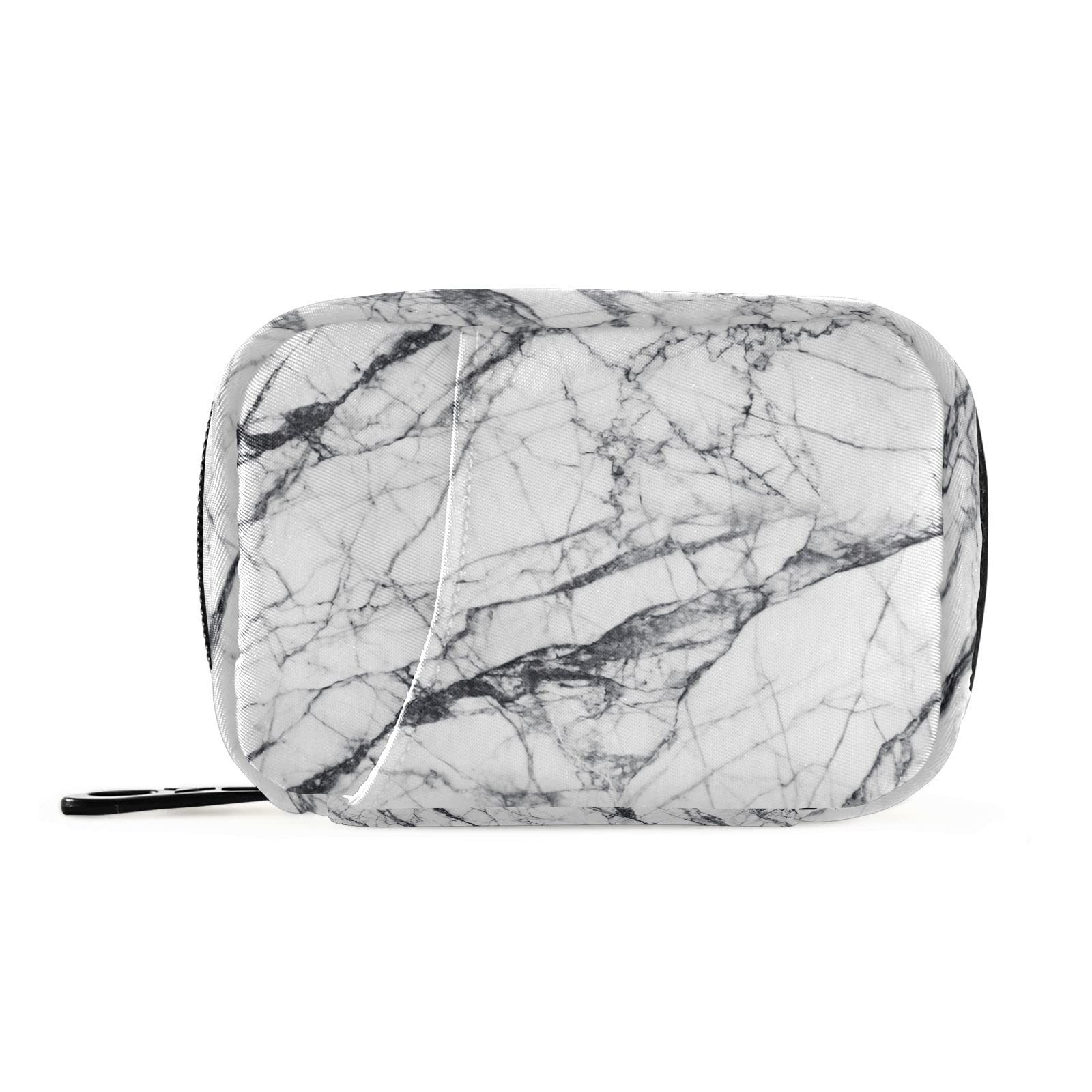 Ollabaky Marble Pill Case, Portable Weekly 4.6 x 3.14 x 1.88in,