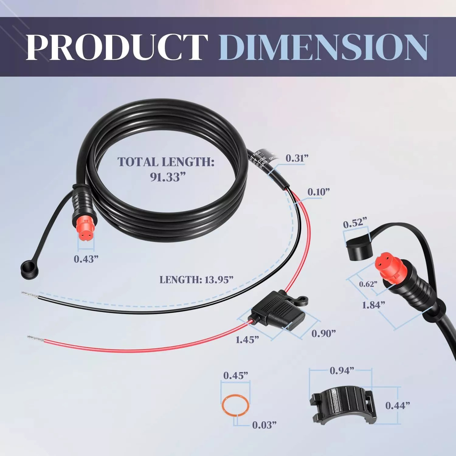for Garmin 010-11425-01 Threaded Transducer Power Cable GLS 10 Sonar Module