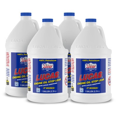 Lucas Oil 10279, Engine Oil Stop Leak Motor Oil Additives 1 gal Set of 4