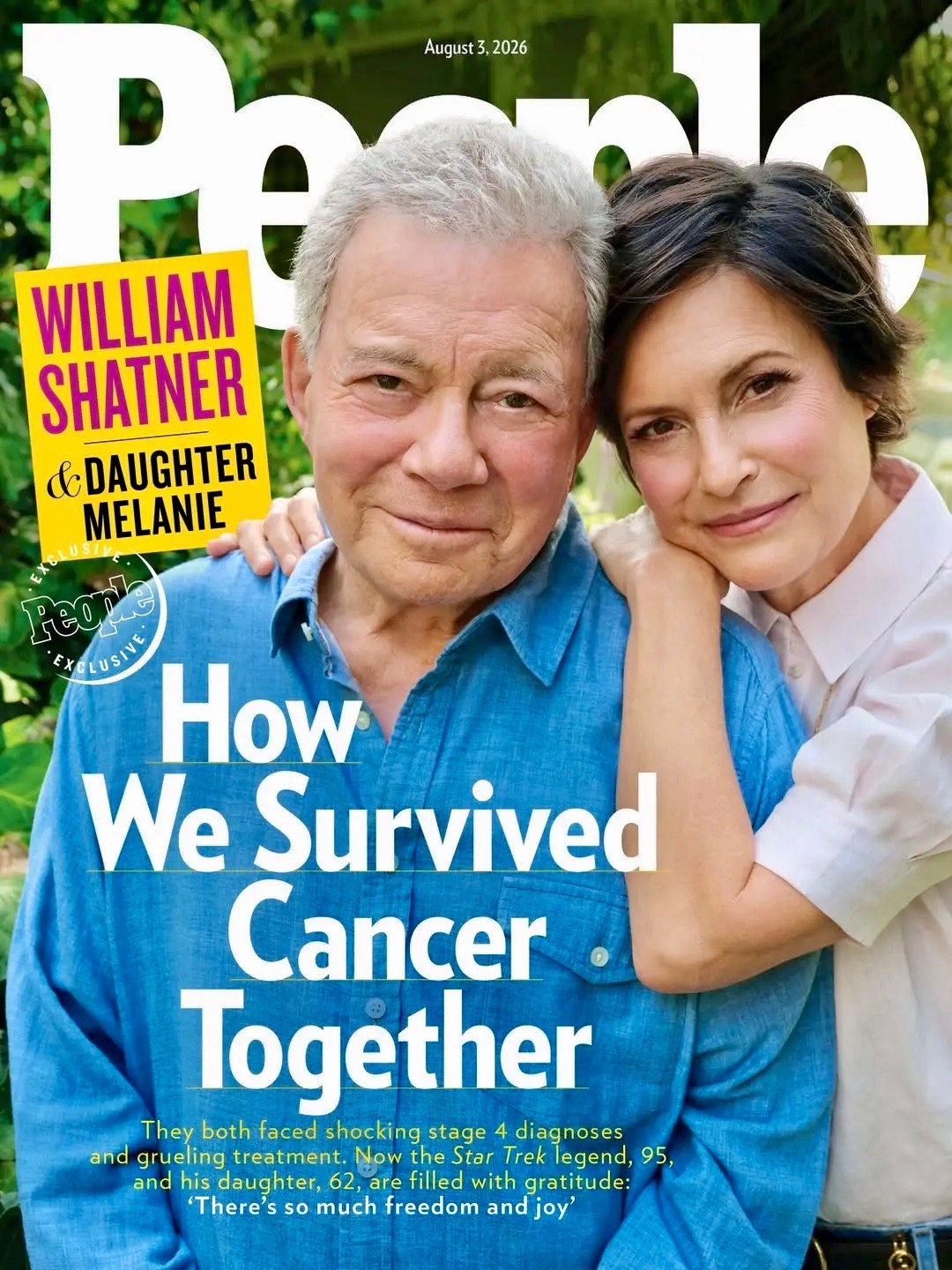 WILLIAM SHATNER & DAUGHTER MELANIE - People Magazine - August 2026 - BRAND NEW