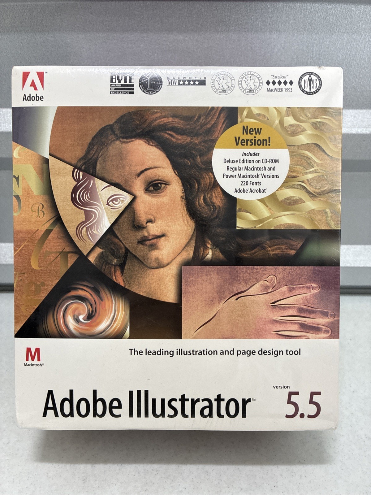Vintage Adobe Illustrator 5.5 For Macintosh Deluxe Version On CD NOS/ Sealed