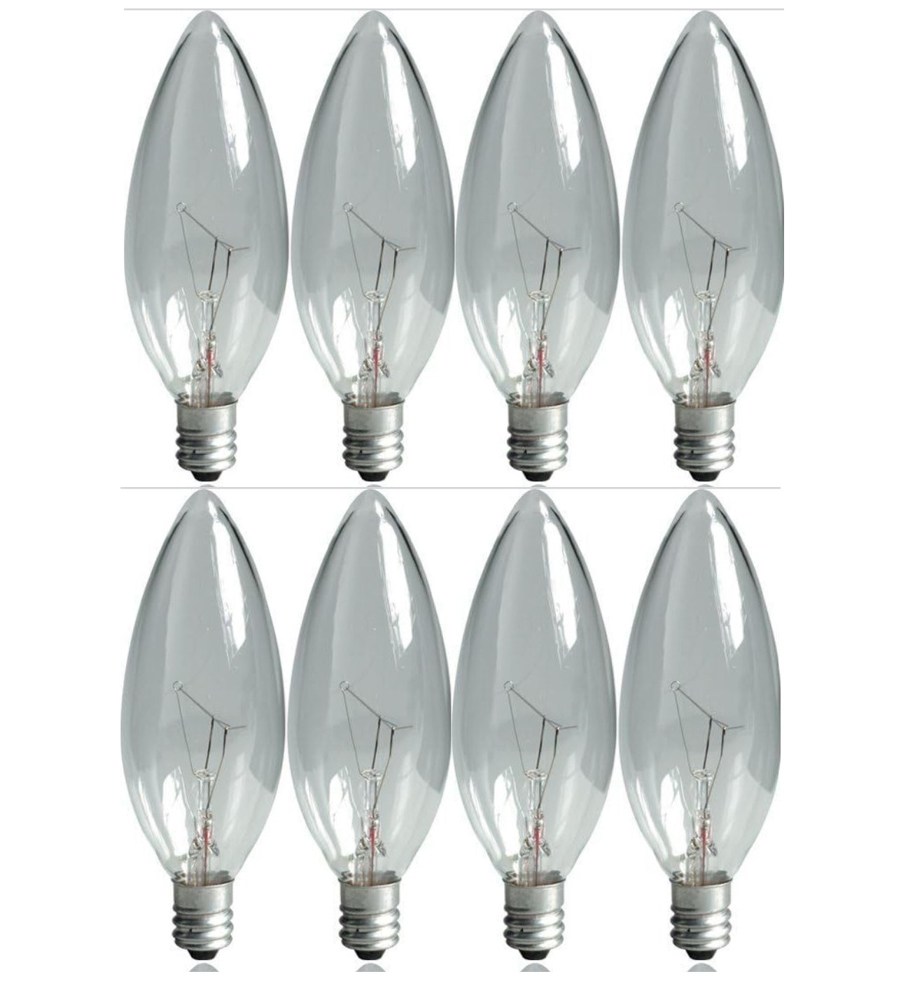 8 GE 60w Decorative B Type Multi Use Candelabra Base 540 Lumen Crystal Clear 8PK
