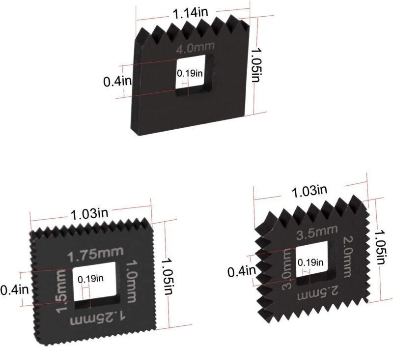 3PCS Metric Die Set for Universal Outside Thread Chaser Replace for 202817