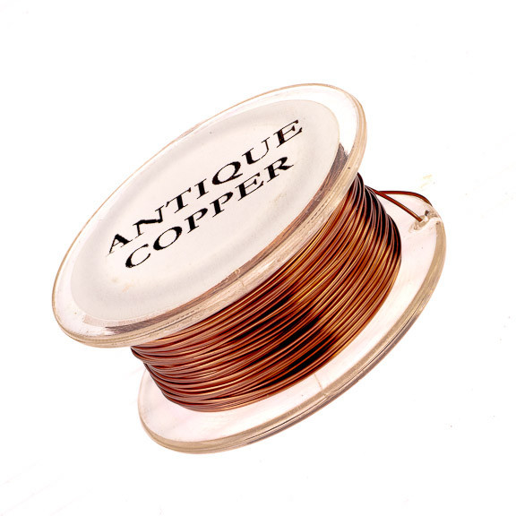 21 Gauge Permanently Colored Wire Antique Copper Colored Half Round 7 Yard Spool