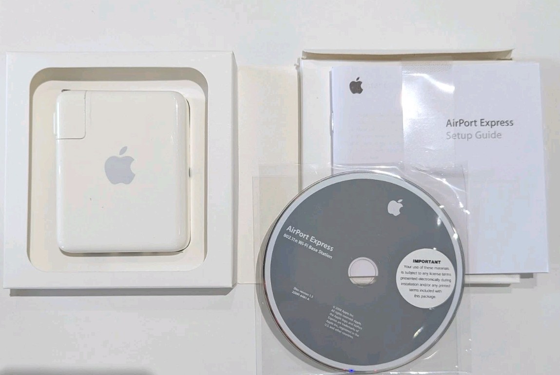 Apple AirPort Express A1264 - 802.11.n Wi-fi Router CIB Manual And Disc Included