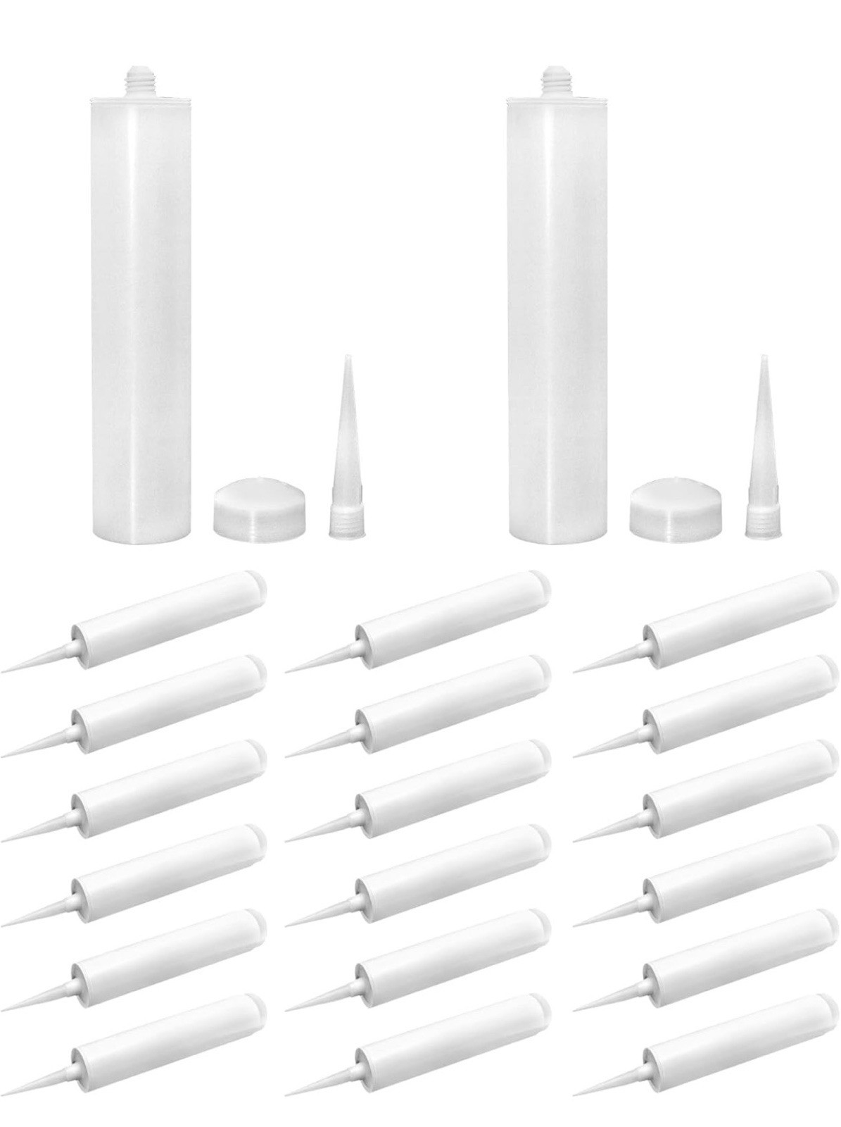 300ML Empty Caulk Tube 10 oz Reusable Plastic Cartridge 10 Pack