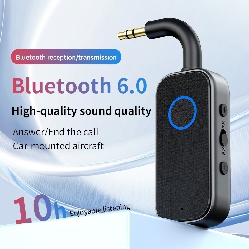 2-in-1 Wireless Bluetooth 6.0 Transmitter Receiver Adapter Audio 3.5mm Jack Aux