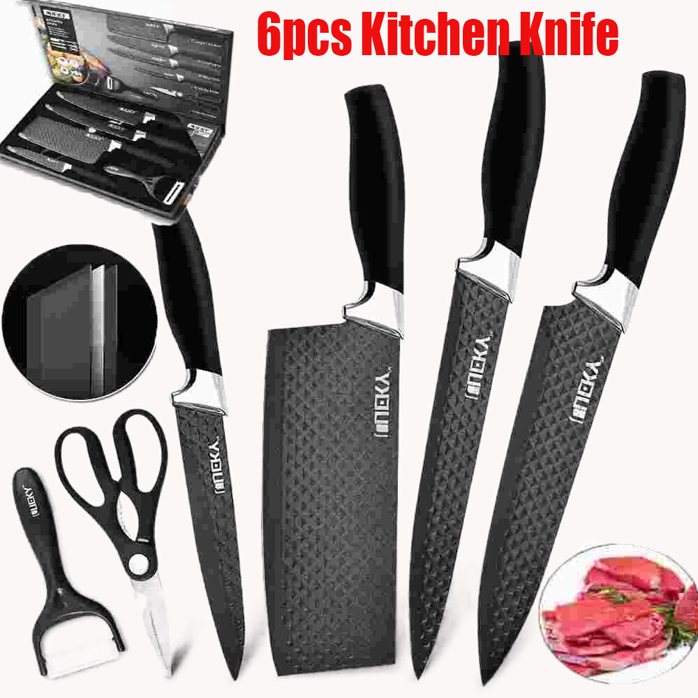 6X Kitchen Knife Sharp Stainless Steel Heat Resistant Professional Chef Knives