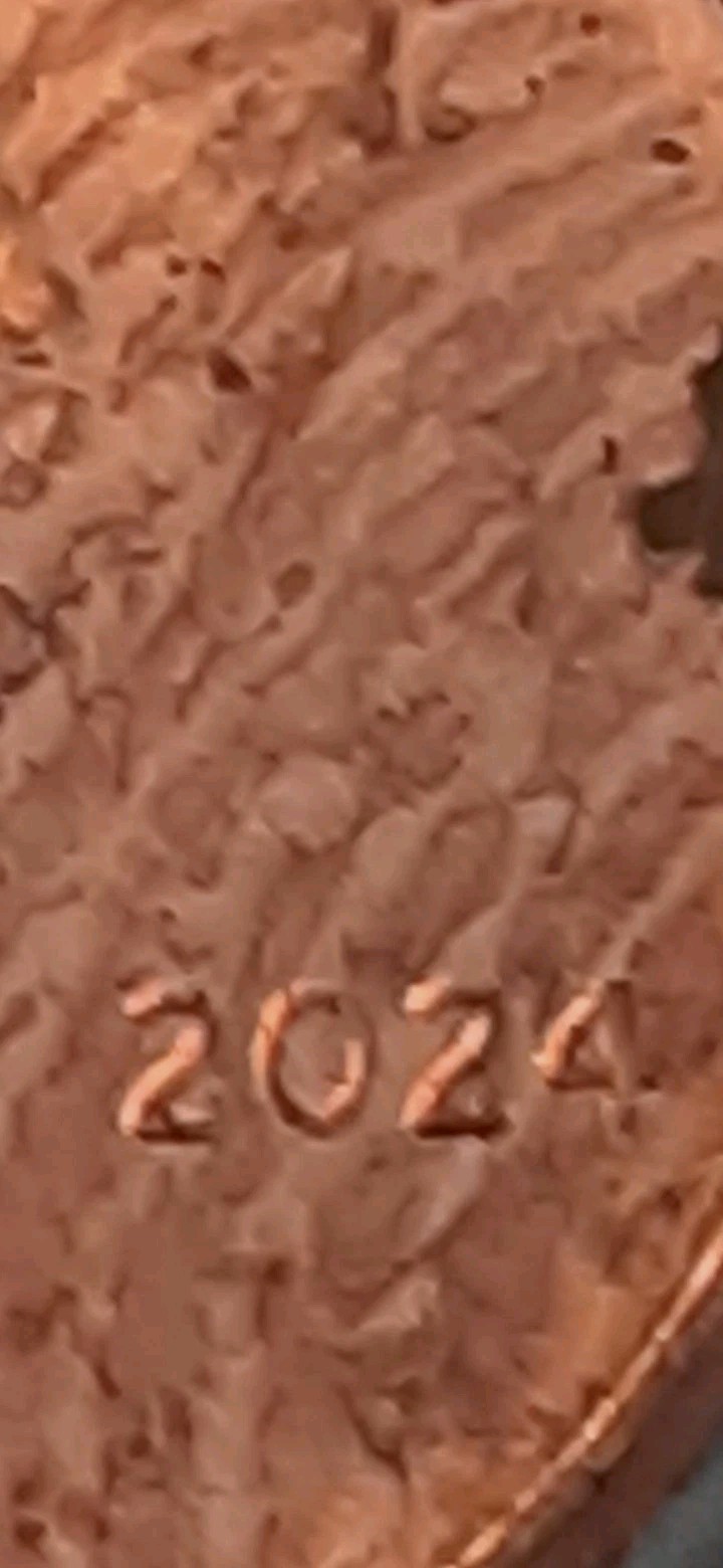 2024 Lincoln Shield Penny No Mint Mark Obverve Extreme Strike Through Coin