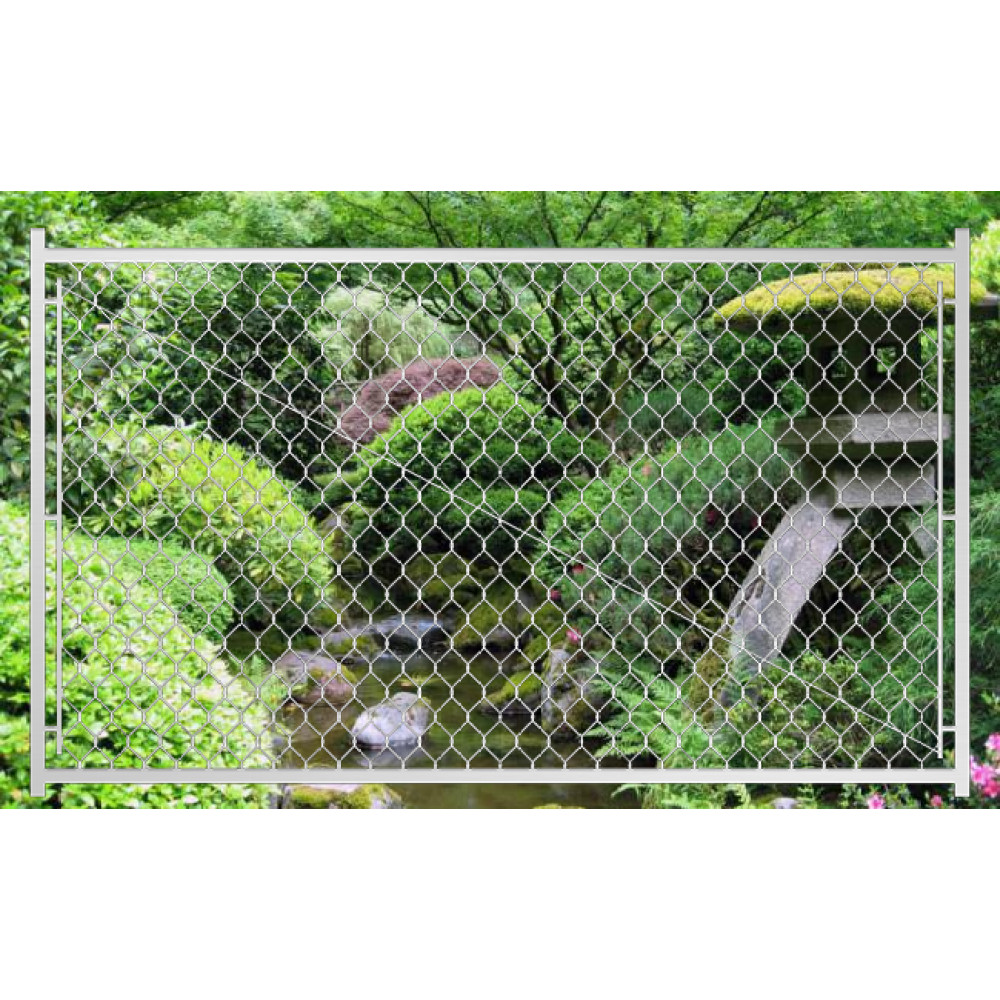 3.8'H Adjustable Chain Link Walk Gate Kit - Round Corner Frame Fit-Right