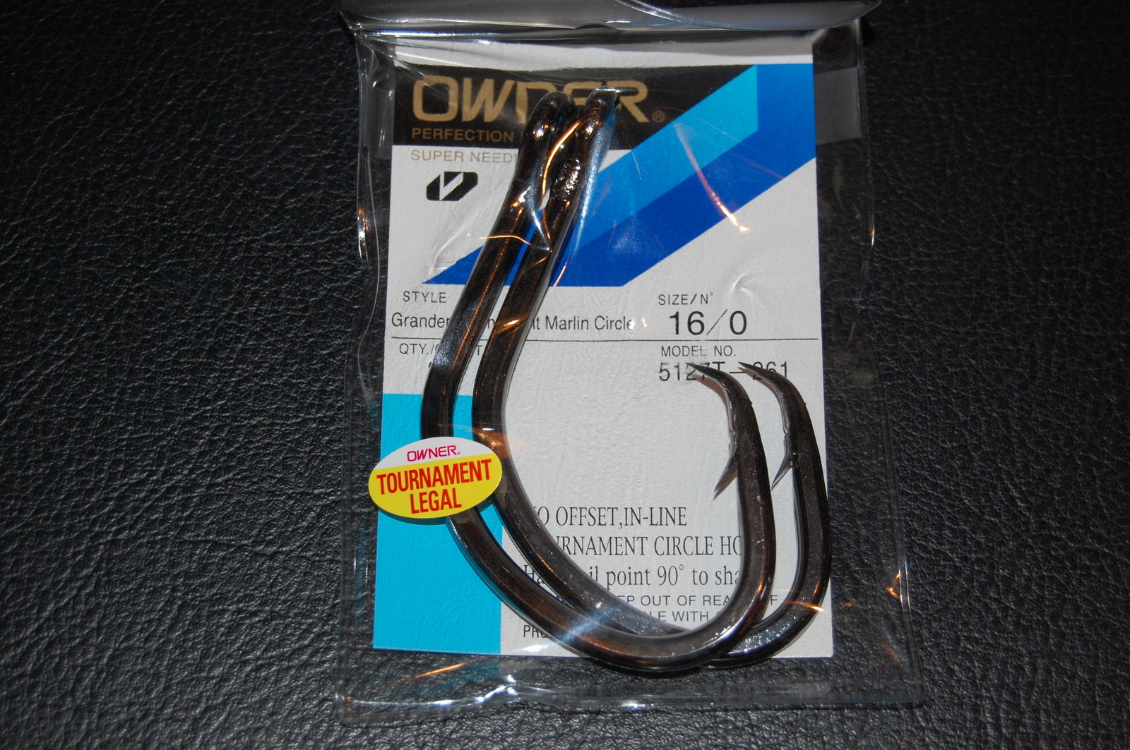 OWNER GRANDER TOURNAMENT MARLIN CIRCLE Hooks Size 16/0 Pack of 2 Legal 5127T-261