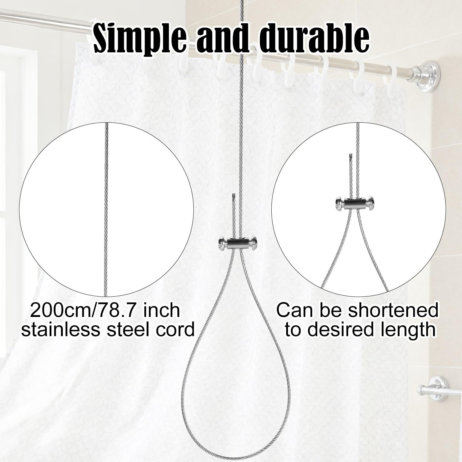 Closet Rod Ceiling Support Kit, Adjustable Wardrobe Pipe Bracket Heavy Duty B...