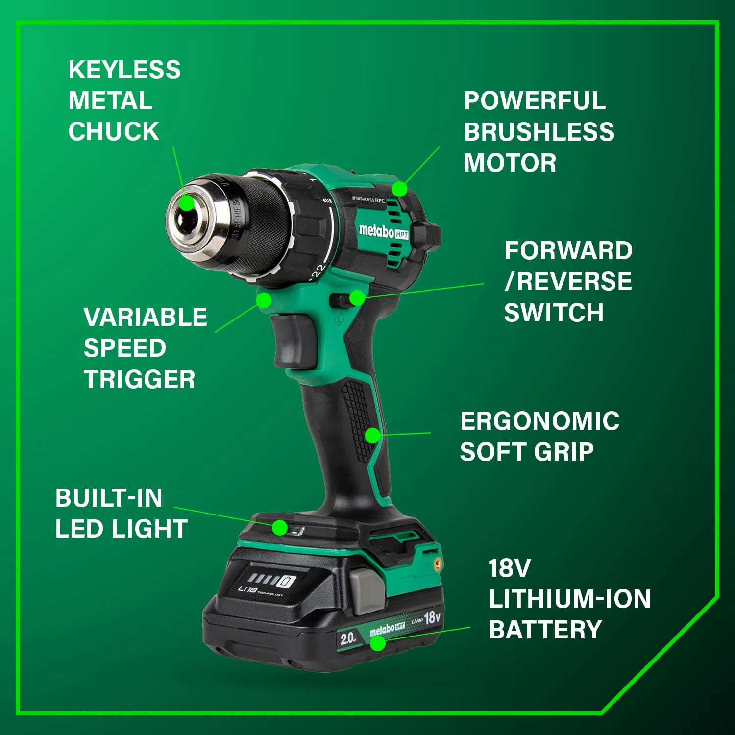 Metabo HPT KC18DEXQB 18V Driver Drill Impact Driver Combo Kit 2 Batteries