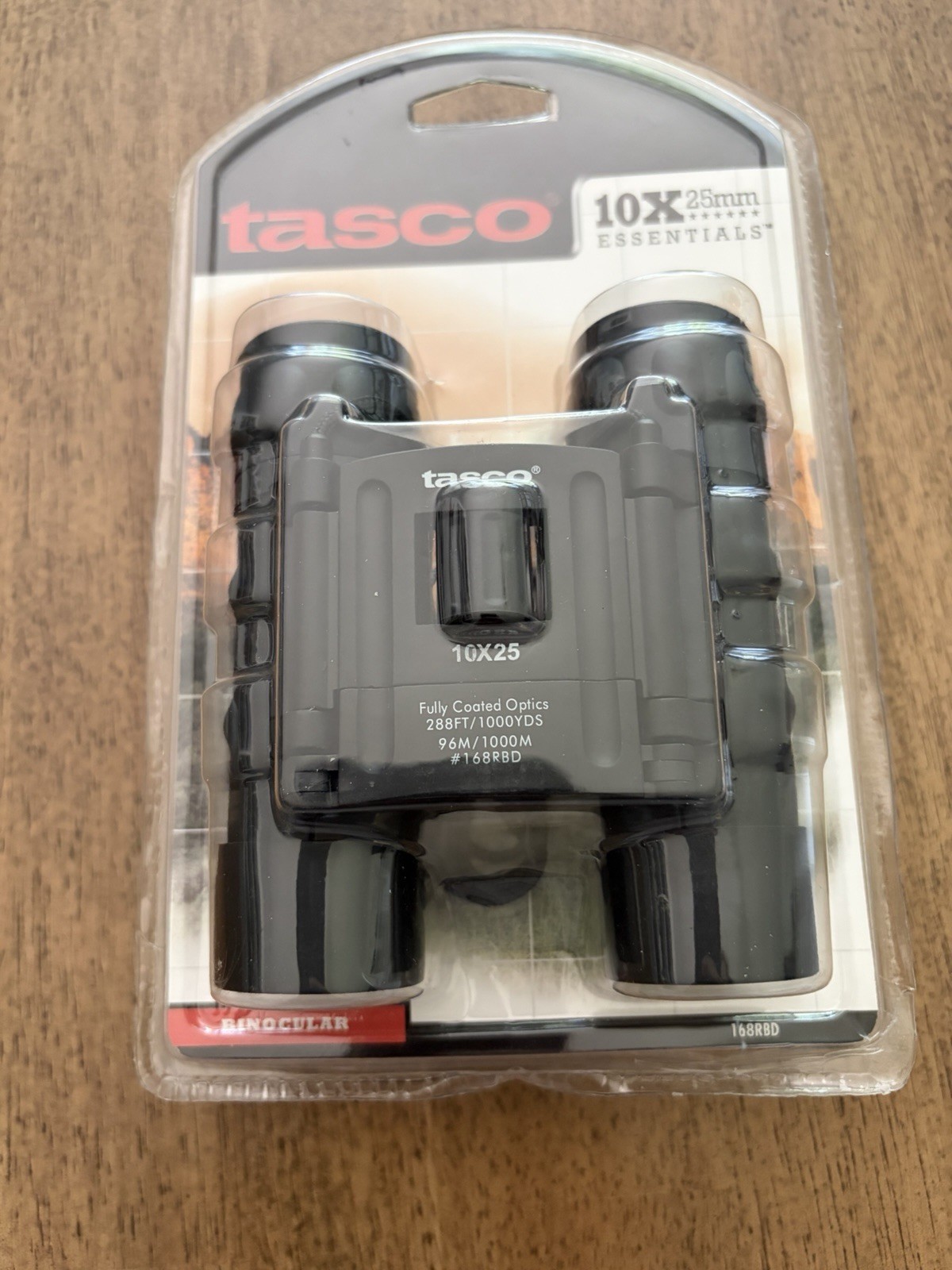 Tasco 10x 25 Field Binoculars With Case 168RBD New In Packaging