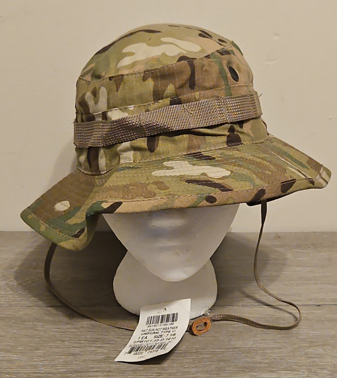 HAT, SUN, HOT WEATHER, (OCP PATTERN, SIZE: 7 1/8, NSN: 8415-01-579-9189)