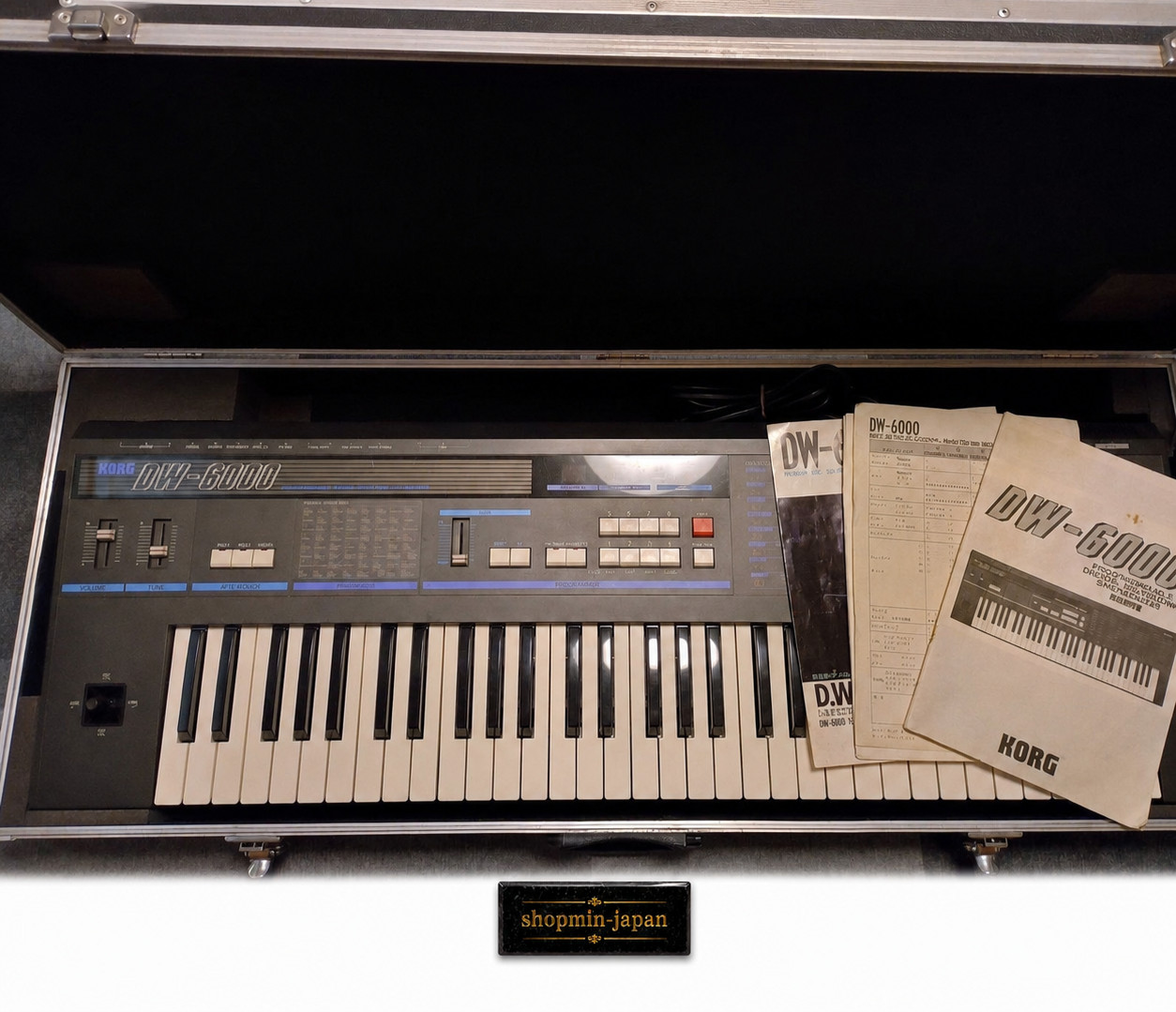 KORG DW-6000 Vintage Analog Hybrid Synthesizer MIDI Hard Case Manual from Japan