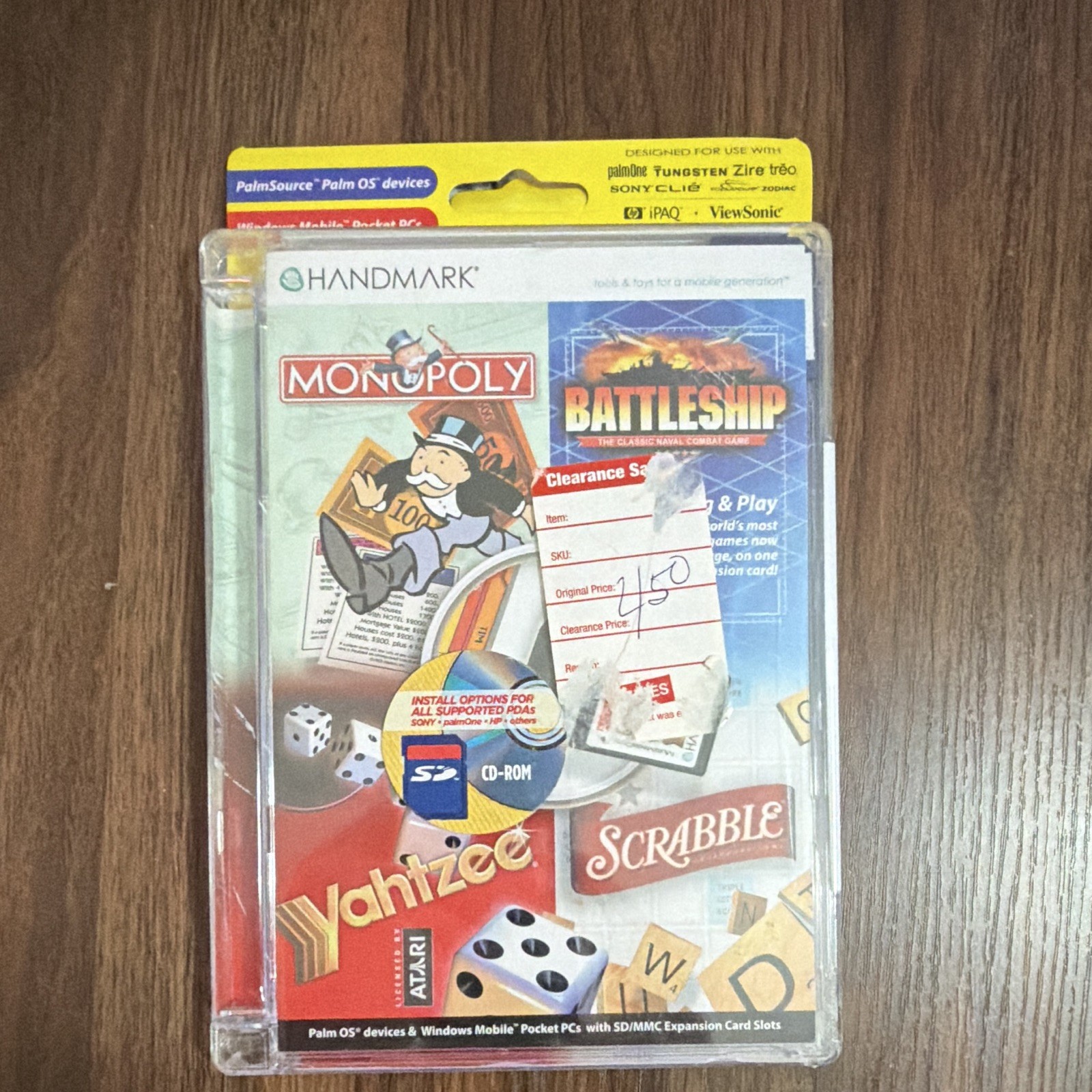 Handmark Monopoly Battleship Yahtzee Scrabble CD-ROM Palm OS/Windows Mobile