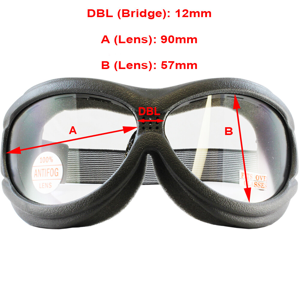 Fit Over Motorcycle Goggles Foam Padded Shatterproof Anti Fog by Global Vision