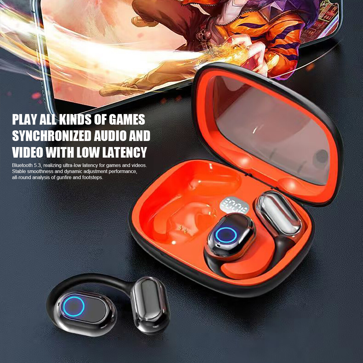 Wireless True Bone Conduction Headphones Wireless Headset Earbuds Bluetooth V5.3