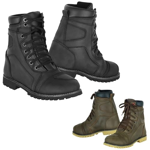 Motorcycle Boots Men's Bike Footwear Touring Motorcycle Sneakers Ankle 12 Black