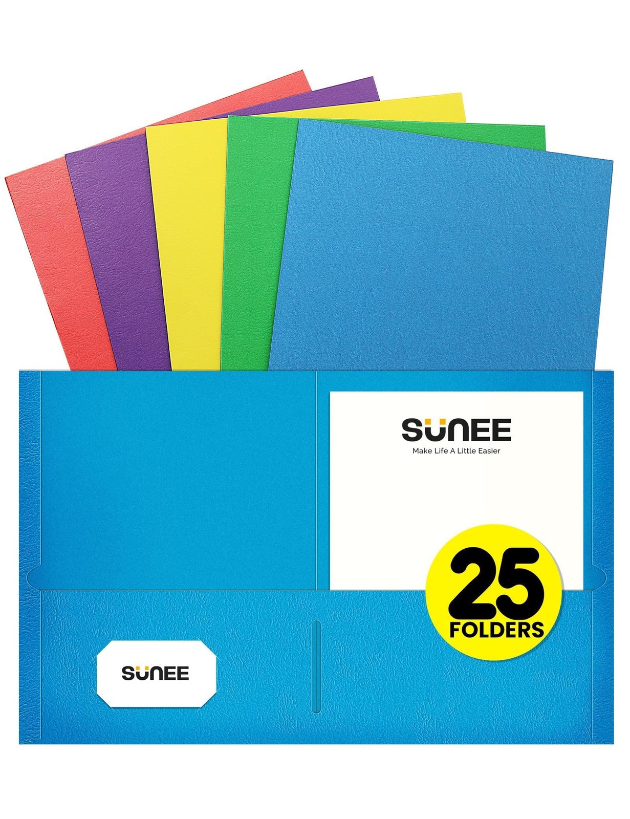 Folders with Pockets(25 Pack, Assorted Colors), 2 Pocket Folders Fit Letter S...