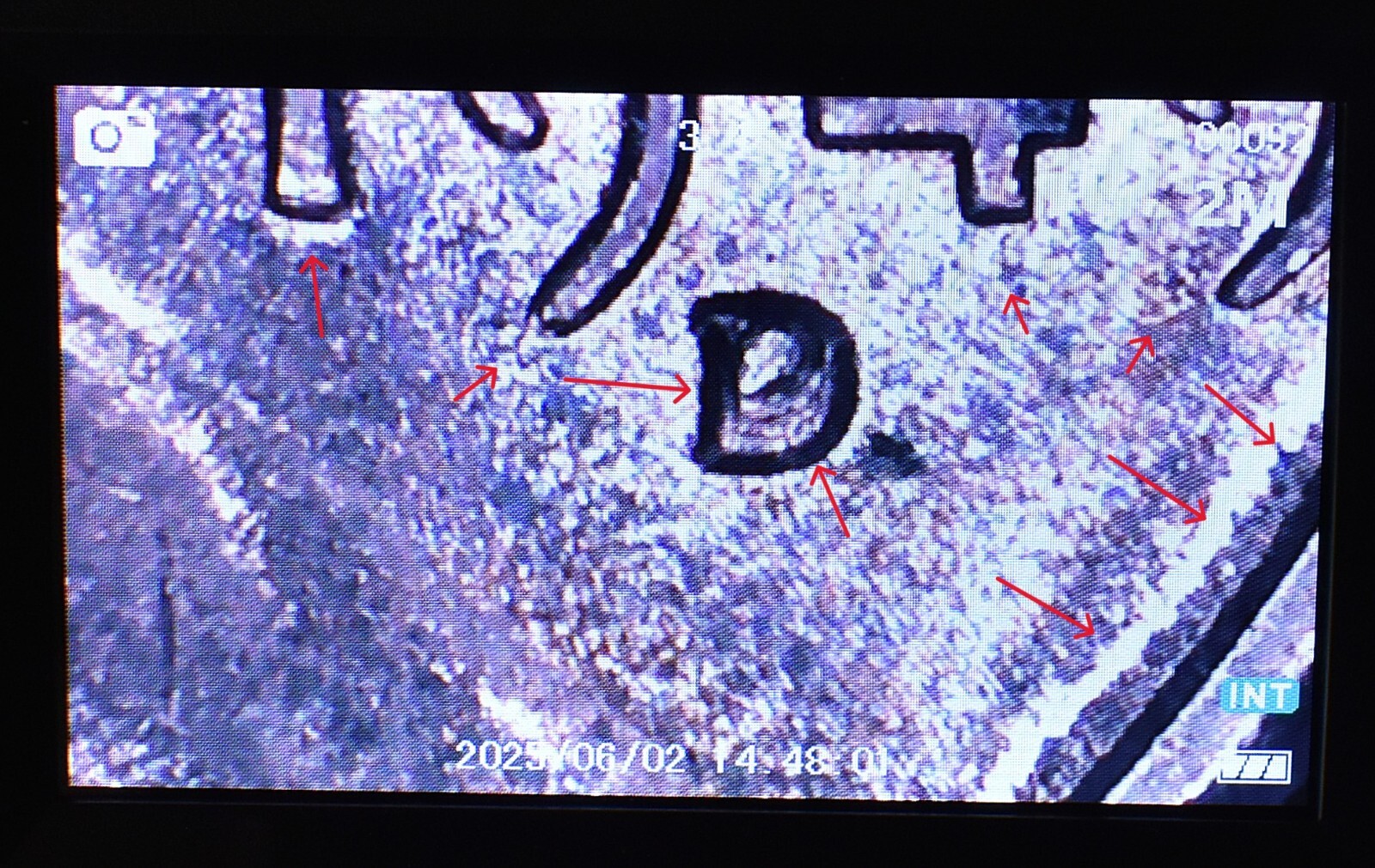 1949 D Penny Error Red Mint State Multi Error Double Die, Cracks Collar Filled D