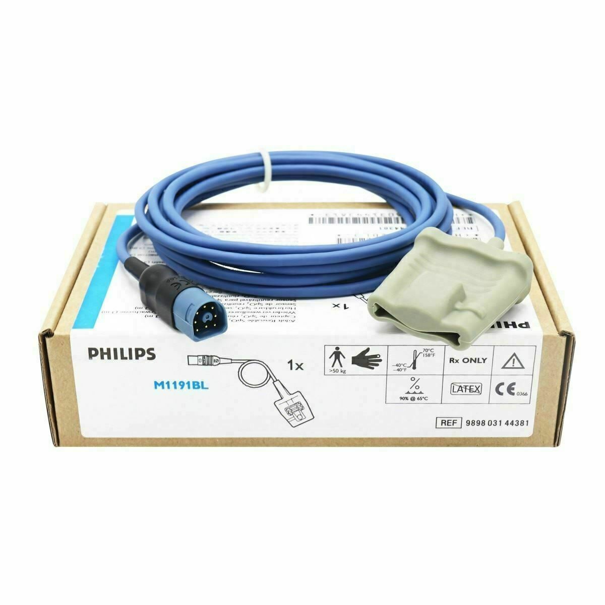 Philips - M1191BL - 3m Reusable Adult SpO2 Sensor Finger, 8-pin Connector