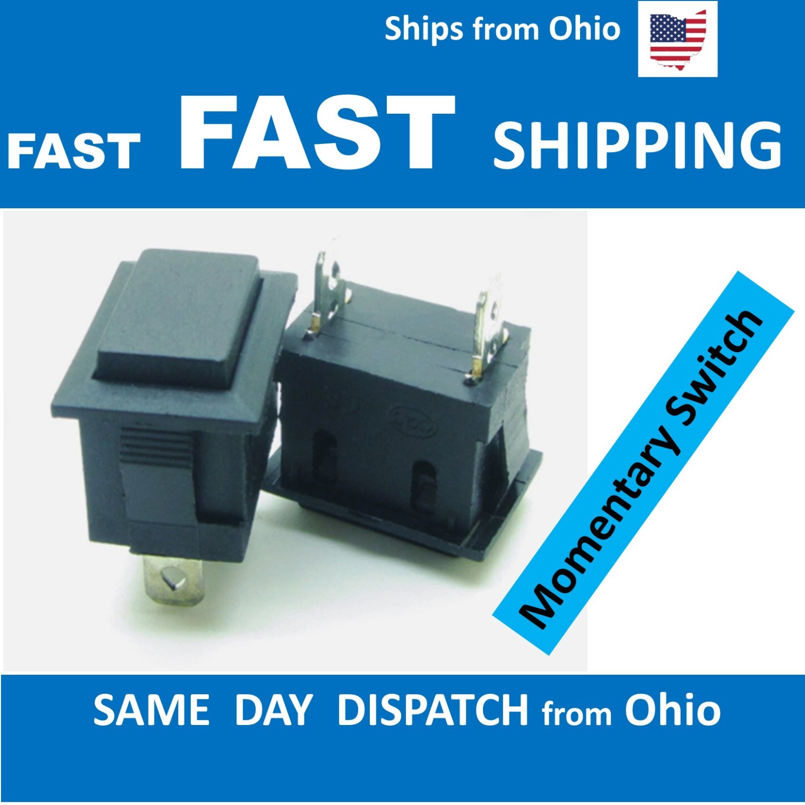 Push Button Switch Black Rectangle
