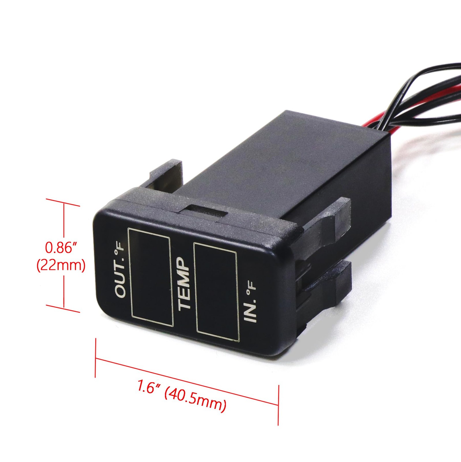 Car Internal and External Temperature Display, Type B (Imperial), Black