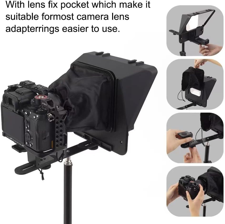 High Definition Teleprompter for Interviews and Speeches with Wireless Remote