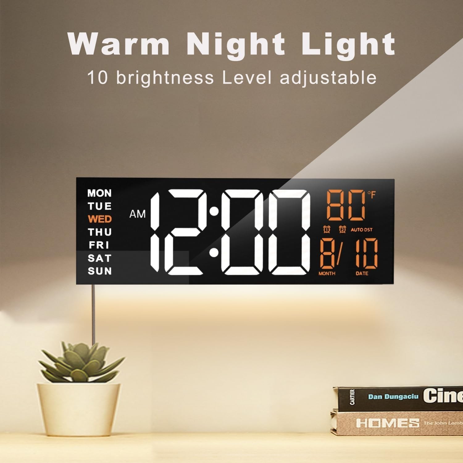JALL 16" Large Digital Wall Mount Clock, Count Down Timer, Alarm, Big LED, RG...