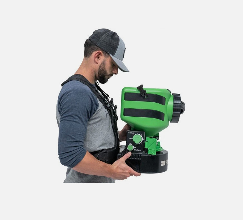 ✅ Hooyman Manual Spreader W/ Adjustable Harness System Capacity Green ✅
