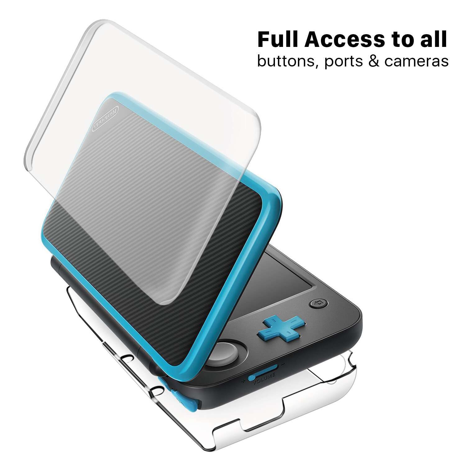 New Nintendo 2DS XL LL Case - Transparent Hard Shell Protective Clear Case Cover