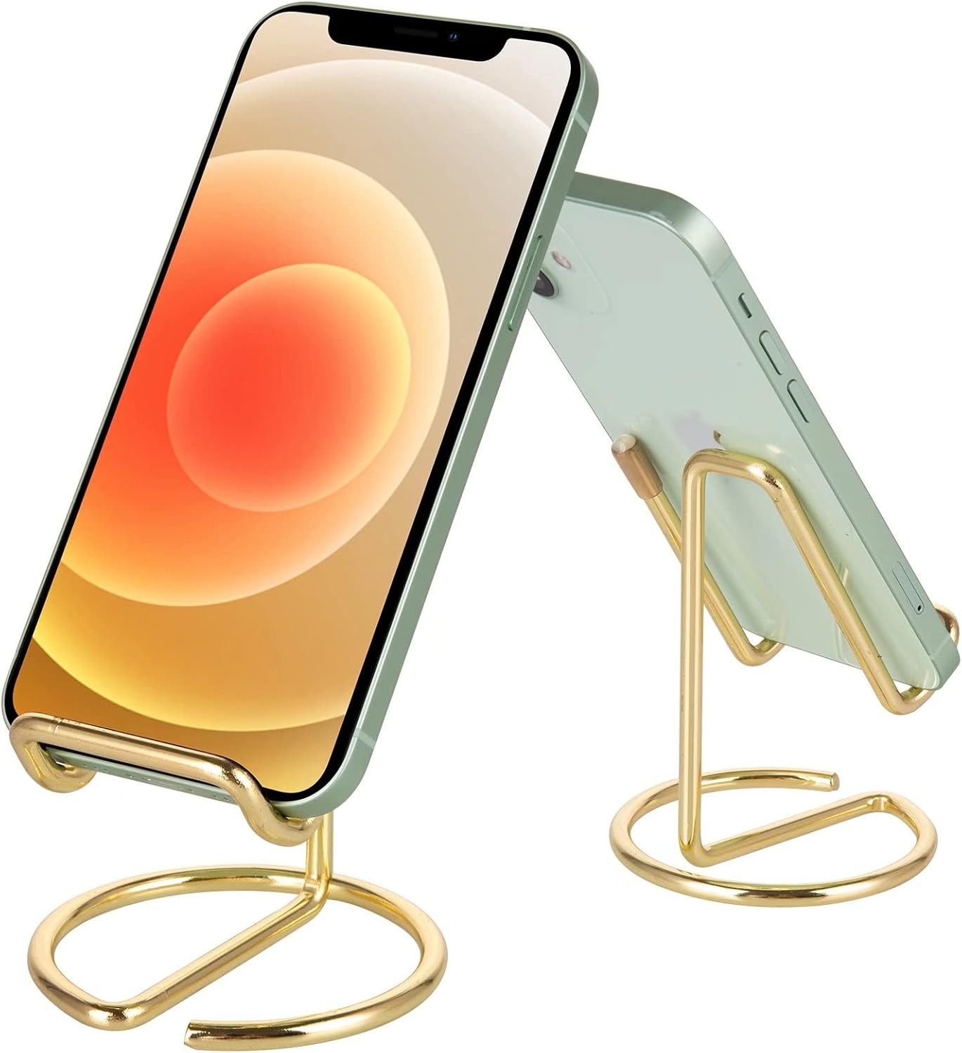 ROPOSY Cell Phone Stand for Desk, Cute Metal Gold Cell Phone Stand Holder Desk A