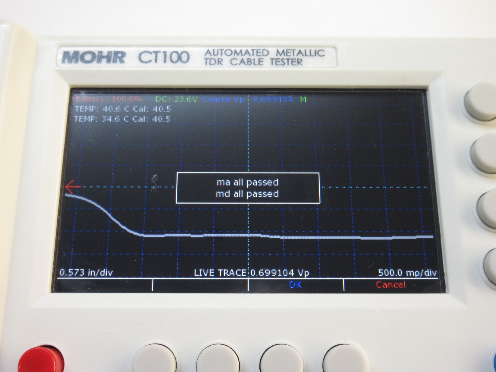 MOHR CT100 High Resolution TDR Cable Testers - 44 Operation Hours, DATA, REMOTE