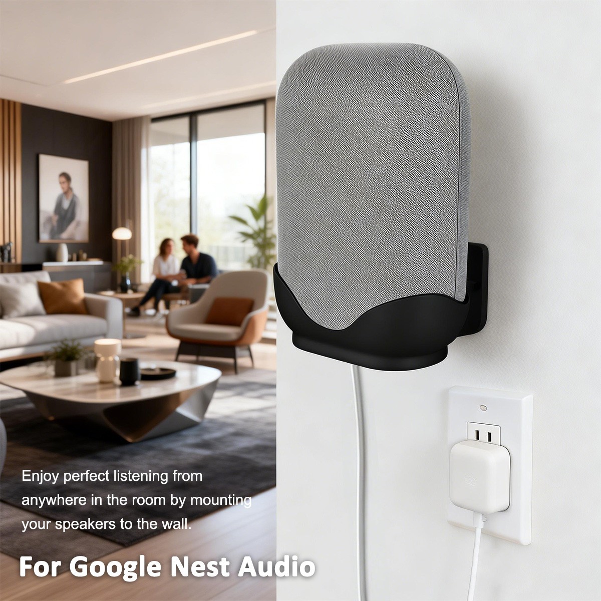 Wall Mount Bracket Desktop Stand For Smart Audio Speaker Black