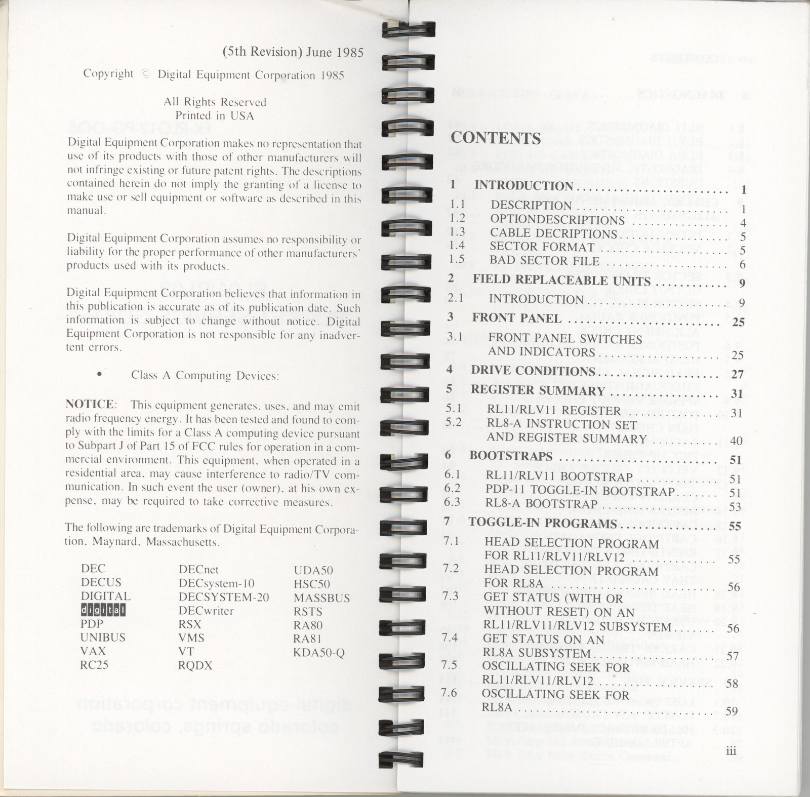 DEC RL01/02 Pocket Service Guide