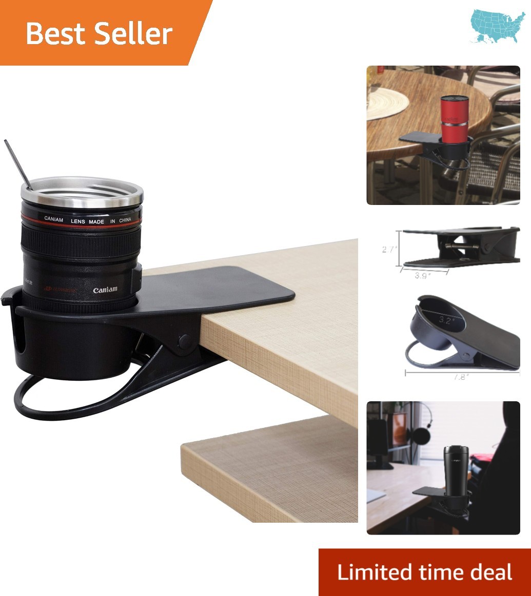 Compact Drinking Cup Clip - Ideal for Desk Organization and Spill Prevention