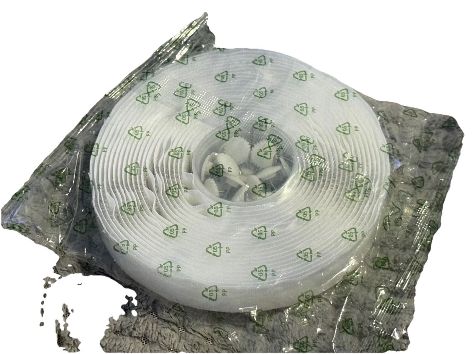 Hook and Loop Fastening Roll White 25 Feet Self Adhesive Tape Sticky Strips