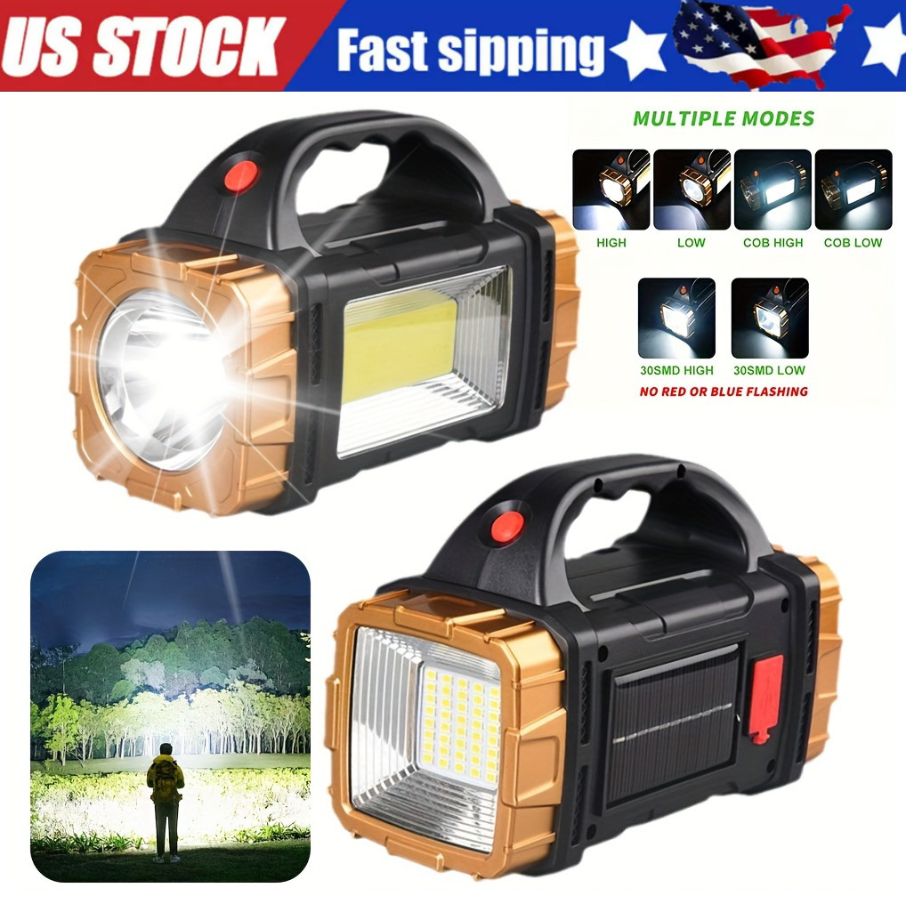 Outdoor Solar USB Rechargeable LED Flashlight Camping Light Lantern Lamp