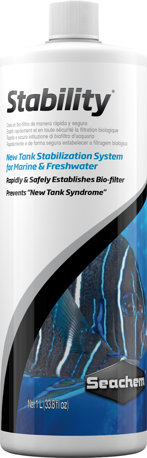 SEACHEM STABILITY 1 LITER  ( 33.8  fl. oz ) Bio-Filter Aquarium Fish Tank Cycle