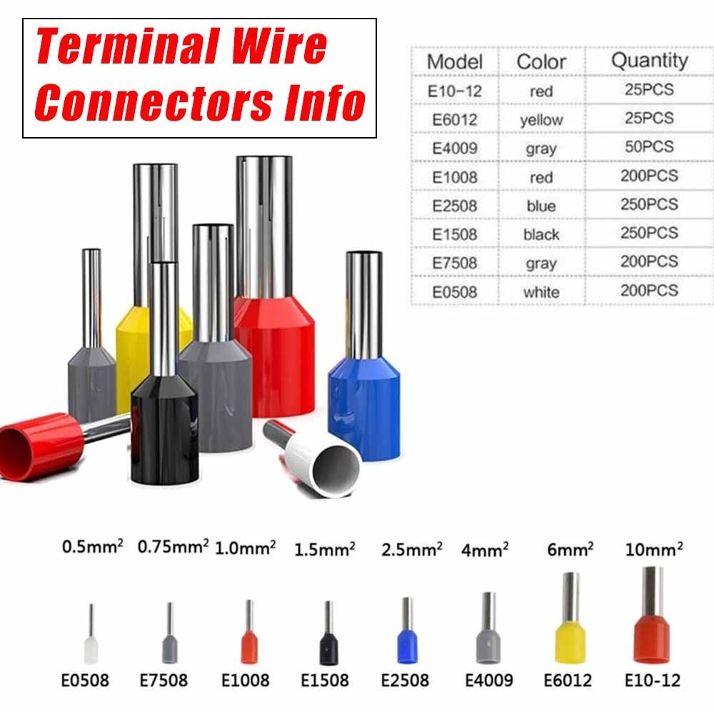 Ferrule Crimping Tool Kit Self-adjustable Wire Crimper Plier 1200pcs Terminal #V